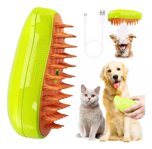 cepillo a vapor para mascotas 3 en 1